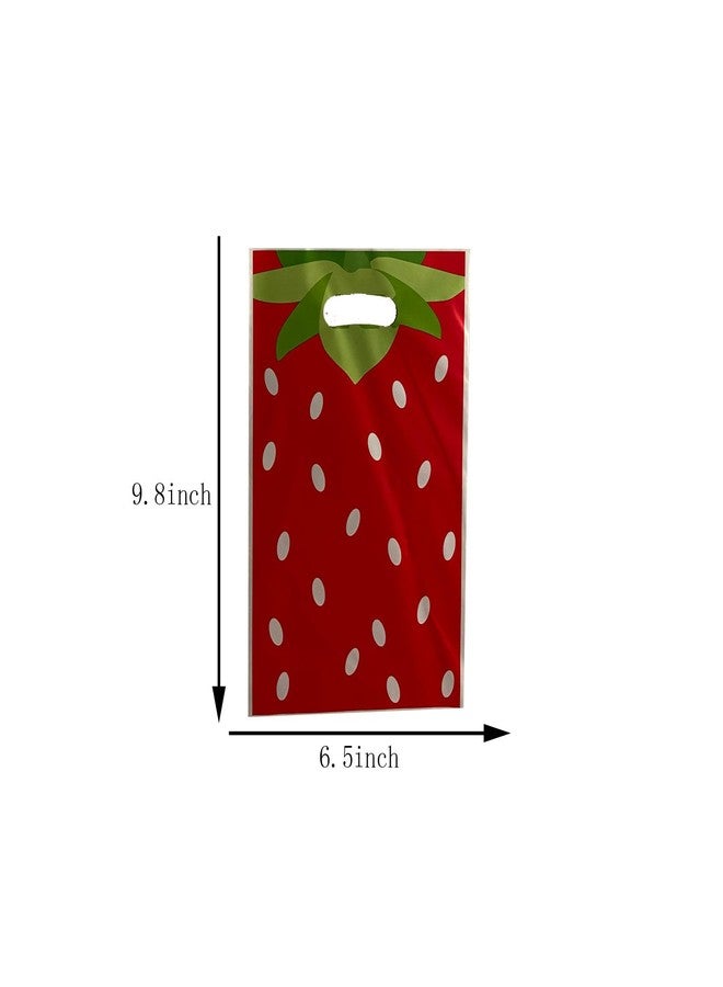 LYK 30pcs Strawberry Treat Bags - Fruit Themed Party Favor Gift Bags - Red Strawberry Pattern - Birthday & Bridal Shower Occasion - Image 2